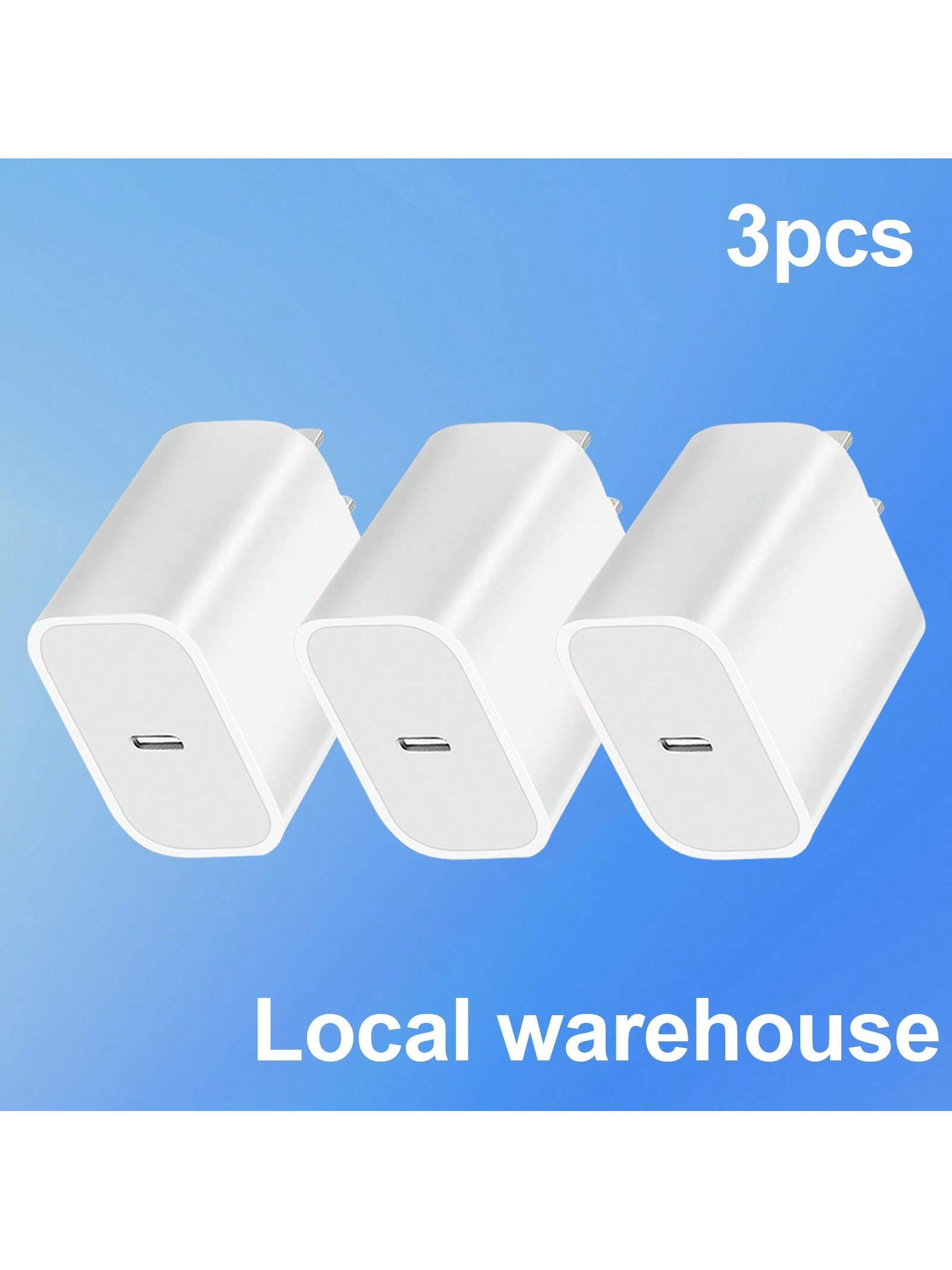 3-Pack USB-C Wall Charger Block: PD Fast Charging Power Adapter – Compatible With 16/15/16 Pro & Other USB-C Enabled Devices| Compact Travel Plug| Local Warehouse Phone Charger High Output Power