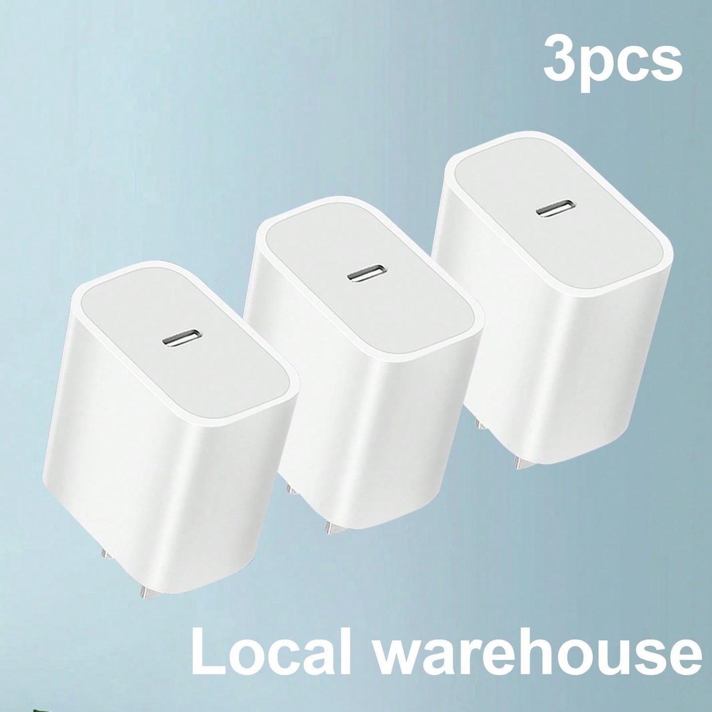 3-Pack USB-C Wall Charger Block: PD Fast Charging Power Adapter – Compatible With 16/15/16 Pro & Other USB-C Enabled Devices| Compact Travel Plug| Local Warehouse Phone Charger High Output Power