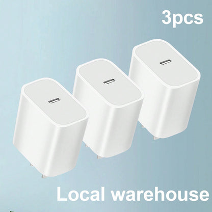 3-Pack USB-C Wall Charger Block: PD Fast Charging Power Adapter – Compatible With 16/15/16 Pro & Other USB-C Enabled Devices| Compact Travel Plug| Local Warehouse Phone Charger High Output Power