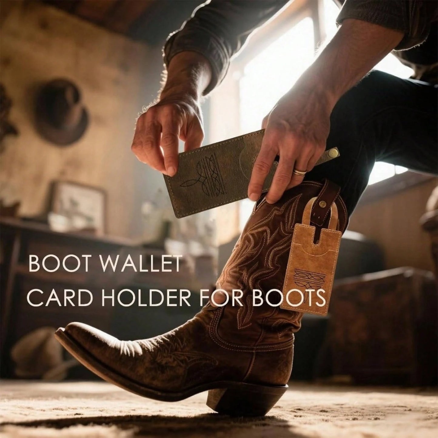 3-Piece Western-Style Boot Wallet Set| Made Of Leather With Snap Closure And RFID Anti-Theft Features, Unisex, Cash Pocket, And Credit Card Holder.