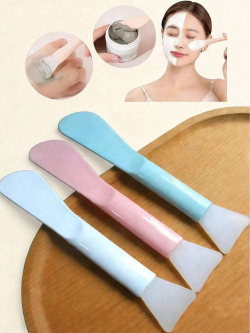 30/10/6/3/2/1pc Silicone Face Mask Brush, Soft Bristle Head With Scraper, Multi-Functional Dual-Use Mud Mask Brush, DIY Mask Application Beauty Tool