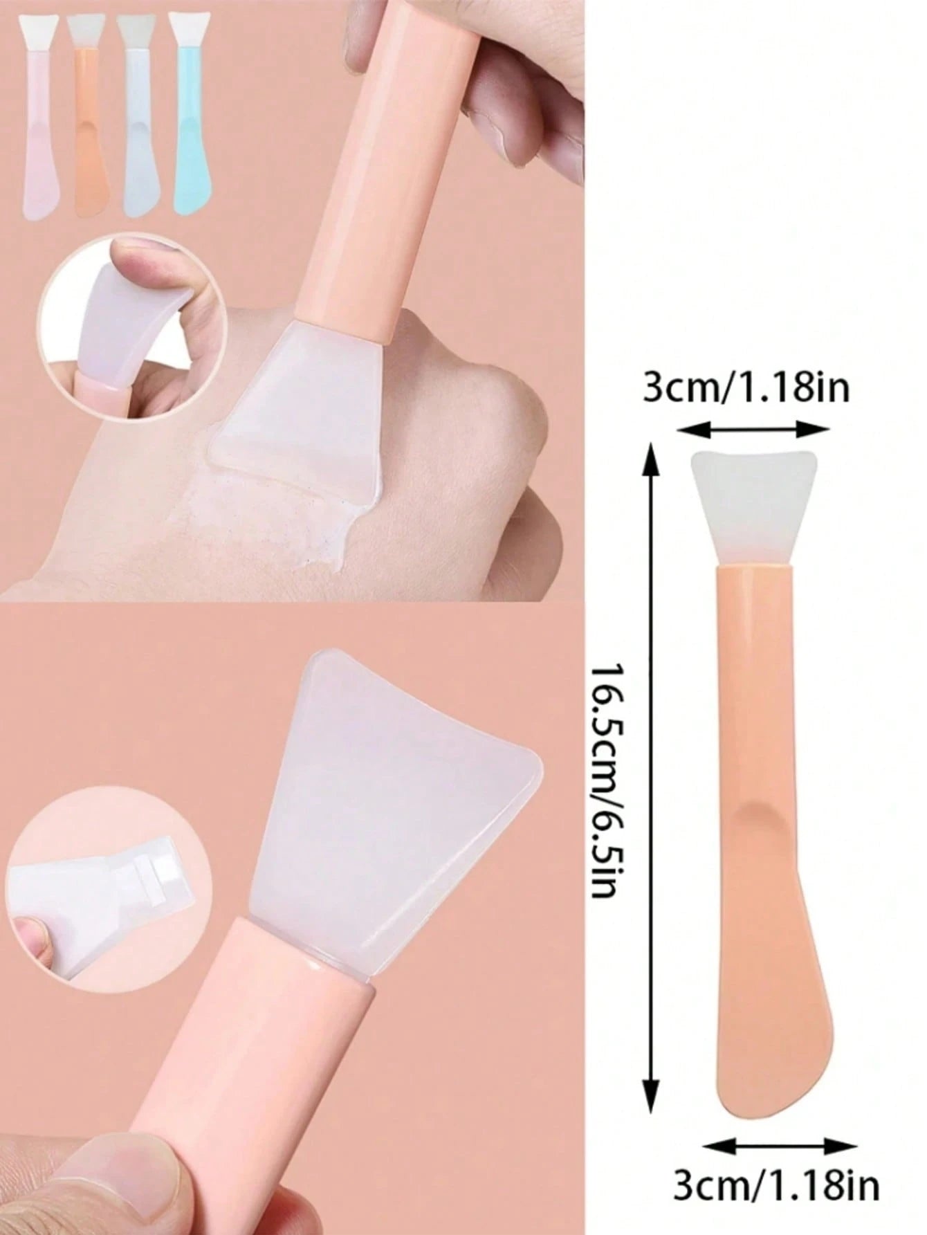 30/10/6/3/2/1pc Silicone Face Mask Brush, Soft Bristle Head With Scraper, Multi-Functional Dual-Use Mud Mask Brush, DIY Mask Application Beauty Tool