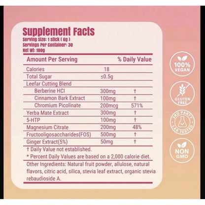 30 Capsules Of LeeFar Metabolic Blend Powder- Cutting Drink Mix- Berberine, Chromium, FOS, Yerba Mate