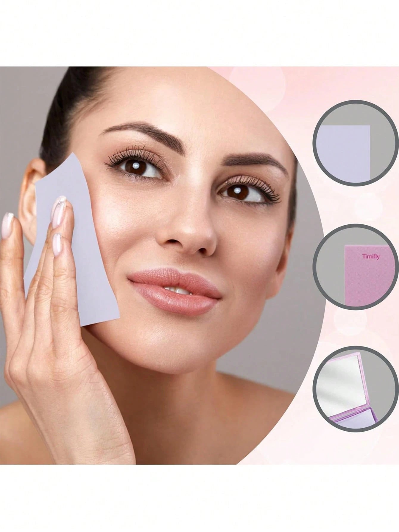 300/200/100PCS Facial Oil Control Paper + Square Powder Puff + 1 Mirror, Oil Absorption Control, Refreshing And Portable Facial Suction Cup, Can Absorb Excess Oil On The Face, Suitable For Men, Women