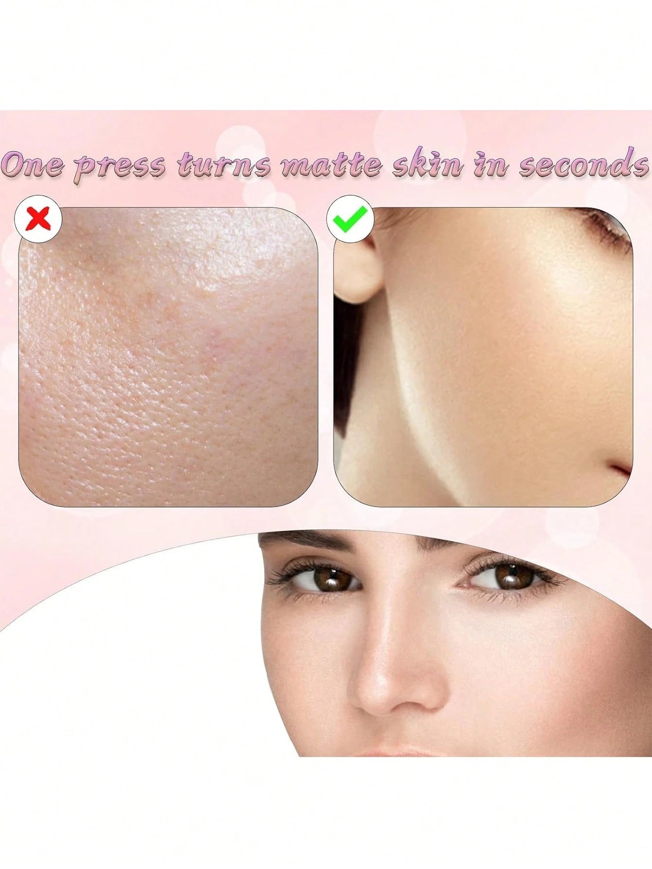 300/200/100PCS Facial Oil Control Paper + Square Powder Puff + 1 Mirror, Oil Absorption Control, Refreshing And Portable Facial Suction Cup, Can Absorb Excess Oil On The Face, Suitable For Men, Women