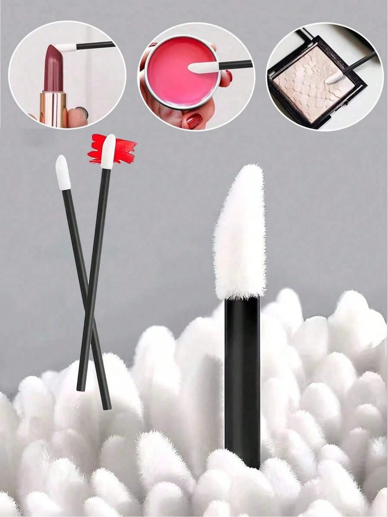 300/200/100pcs Makeup Lip Brushes, Lip Applicators, Lipstick Brushes, Lip Gloss Applicators, Mascara Brushes, Makeup Tools
