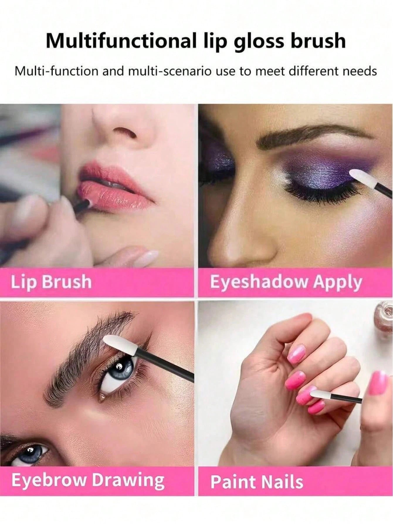 300/200/100pcs Makeup Lip Brushes, Lip Applicators, Lipstick Brushes, Lip Gloss Applicators, Mascara Brushes, Makeup Tools