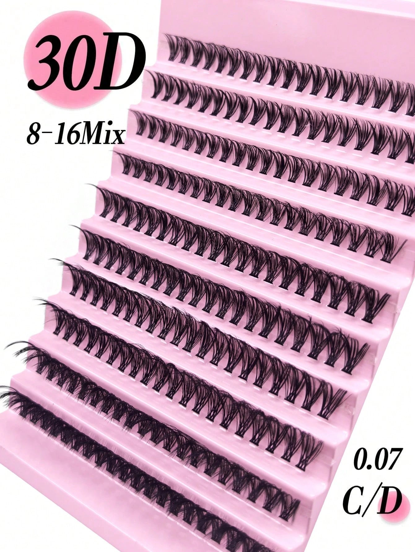30D 80/140/200pcs 3D False Eyelashes 8-16mm Mixed Length 0.07C/D Curl 4/7/10 Rows Soft Natural Waterproof Lightweight Easy To Wear Suitable For Daily, Party Or Wedding Occasions Eyelash Clusters Bulk