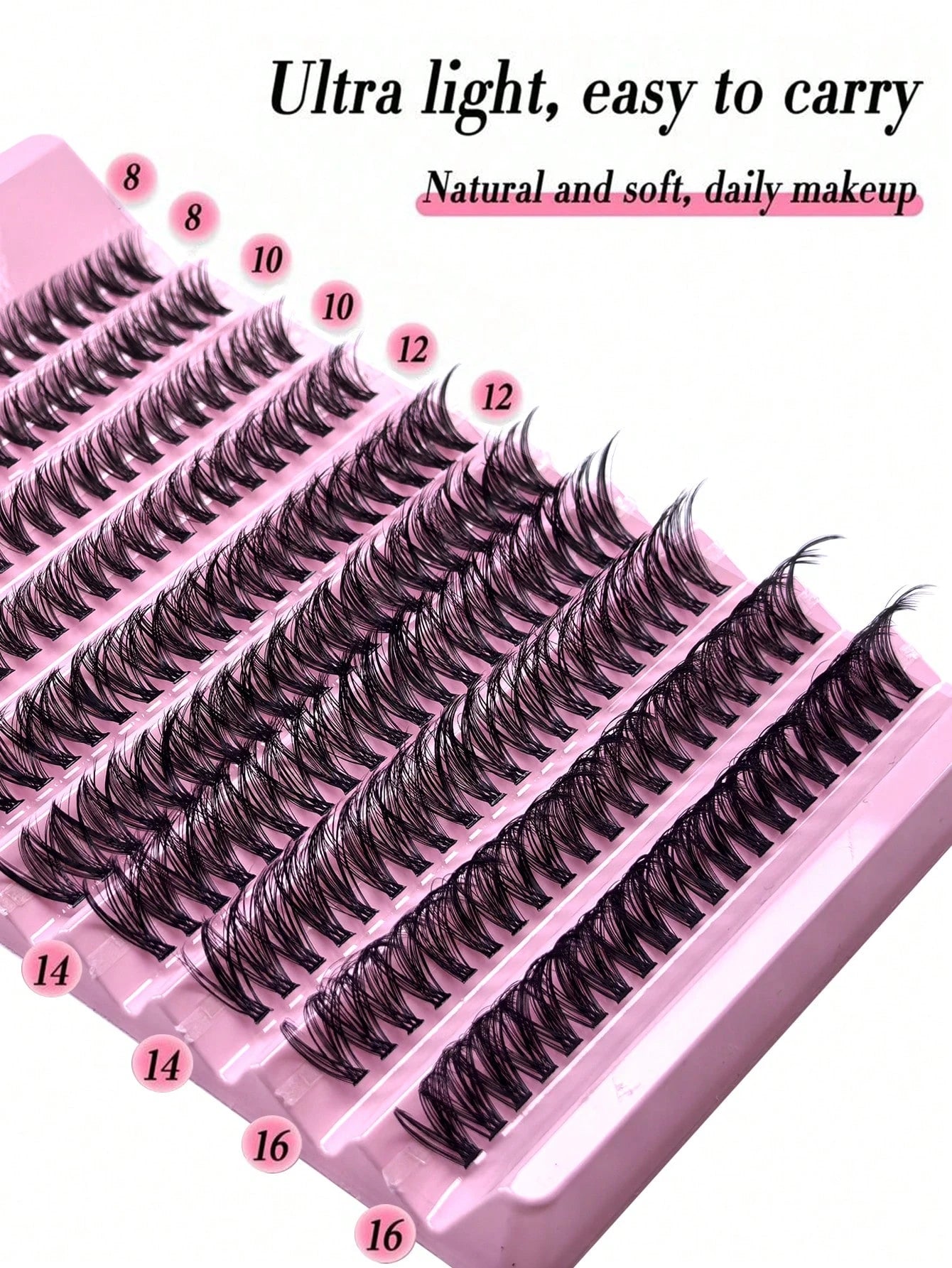 30D 80/140/200pcs 3D False Eyelashes 8-16mm Mixed Length 0.07C/D Curl 4/7/10 Rows Soft Natural Waterproof Lightweight Easy To Wear Suitable For Daily, Party Or Wedding Occasions Eyelash Clusters Bulk