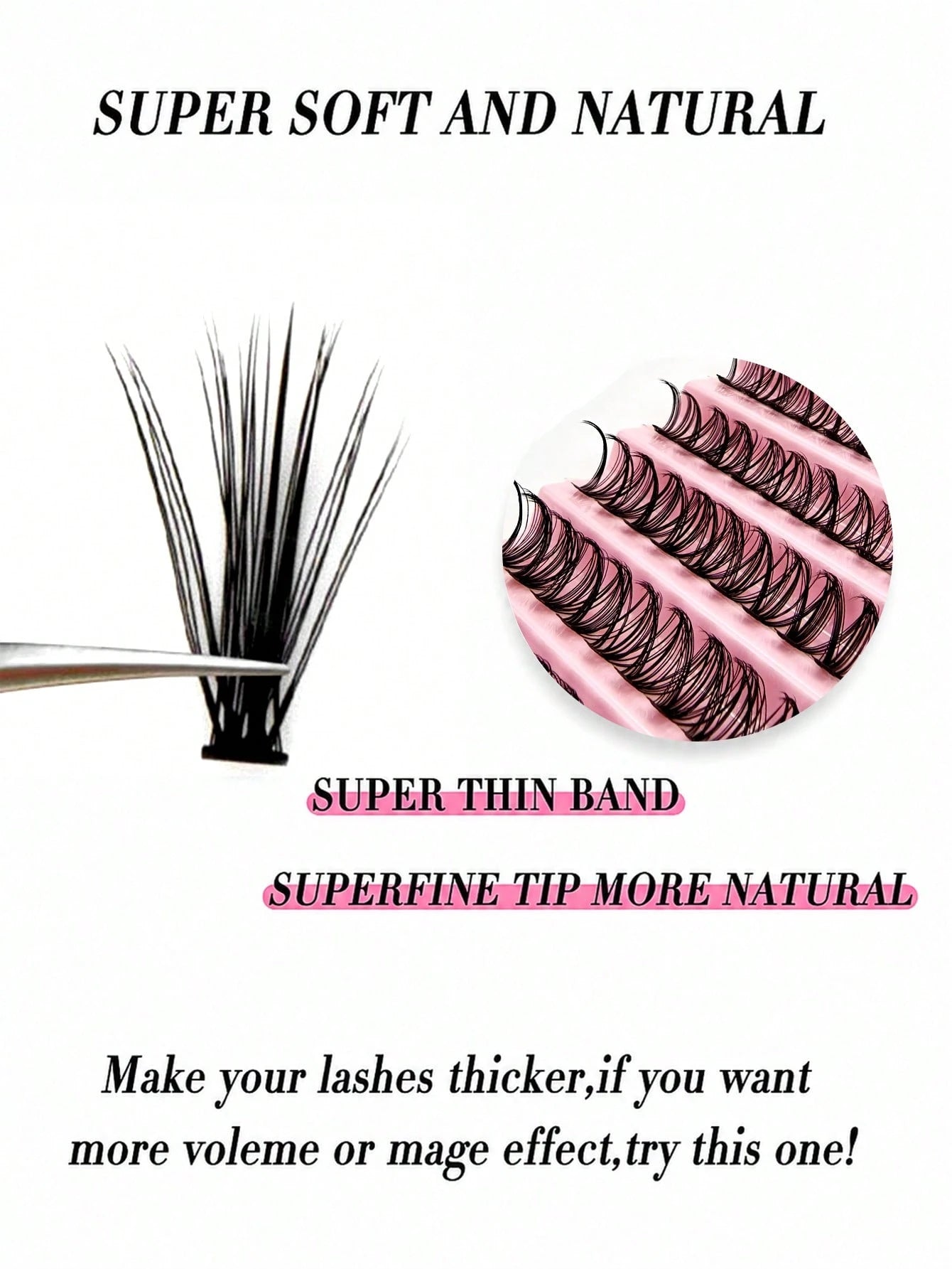 30D 80/140/200pcs 3D False Eyelashes 8-16mm Mixed Length 0.07C/D Curl 4/7/10 Rows Soft Natural Waterproof Lightweight Easy To Wear Suitable For Daily, Party Or Wedding Occasions Eyelash Clusters Bulk