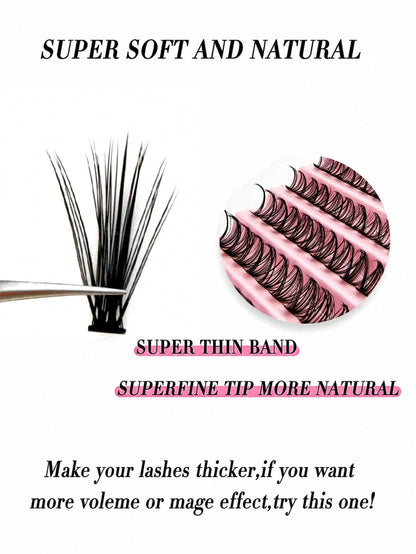 30D 80/140/200pcs 3D False Eyelashes 8-16mm Mixed Length 0.07C/D Curl 4/7/10 Rows Soft Natural Waterproof Lightweight Easy To Wear Suitable For Daily, Party Or Wedding Occasions Eyelash Clusters Bulk