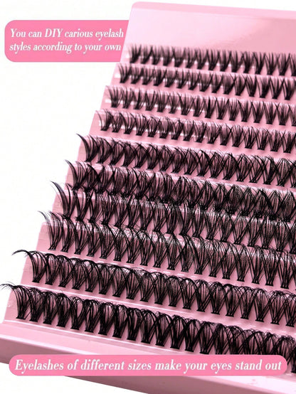 30D 80/140/200pcs 3D False Eyelashes 8-16mm Mixed Length 0.07C/D Curl 4/7/10 Rows Soft Natural Waterproof Lightweight Easy To Wear Suitable For Daily, Party Or Wedding Occasions Eyelash Clusters Bulk