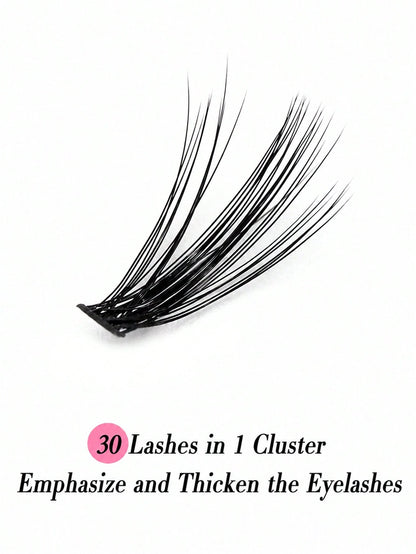 30D 80/140/200pcs 3D False Eyelashes 8-16mm Mixed Length 0.07C/D Curl 4/7/10 Rows Soft Natural Waterproof Lightweight Easy To Wear Suitable For Daily, Party Or Wedding Occasions Eyelash Clusters Bulk