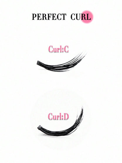 30D 80/140/200pcs 3D False Eyelashes 8-16mm Mixed Length 0.07C/D Curl 4/7/10 Rows Soft Natural Waterproof Lightweight Easy To Wear Suitable For Daily, Party Or Wedding Occasions Eyelash Clusters Bulk