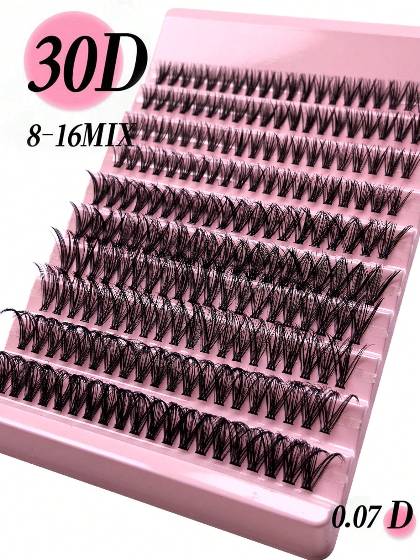 30D 80/140/200pcs 3D False Eyelashes 8-16mm Mixed Length 0.07C/D Curl 4/7/10 Rows Soft Natural Waterproof Lightweight Easy To Wear Suitable For Daily, Party Or Wedding Occasions Eyelash Clusters Bulk