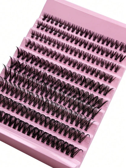 30D 80/140/200pcs 3D False Eyelashes 8-16mm Mixed Length 0.07C/D Curl 4/7/10 Rows Soft Natural Waterproof Lightweight Easy To Wear Suitable For Daily, Party Or Wedding Occasions Eyelash Clusters Bulk