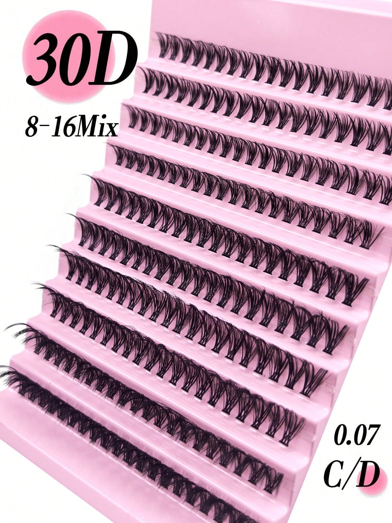 30D 80/140/200pcs 3D False Eyelashes 8-16mm Mixed Length 0.07C/D Curl 4/7/10 Rows Soft Natural Waterproof Lightweight Easy To Wear Suitable For Daily, Party Or Wedding Occasions Eyelash Clusters Bulk