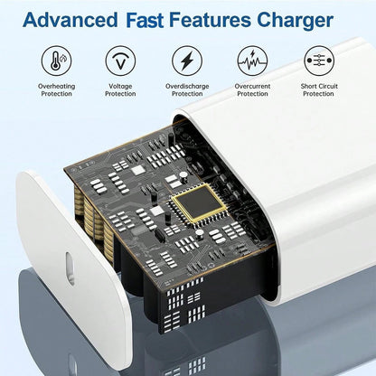 30W USB C Wall Charger US Plug + 3.3ft/100cm USB C To Type C Durable Cable Data Transfer Cable Fast Charging Kit Compatible With IPhone 17 Pro Max/17 Pro/17/16 Pro Max/16 Pro/16 Plus/16/15 Pro Max/15
