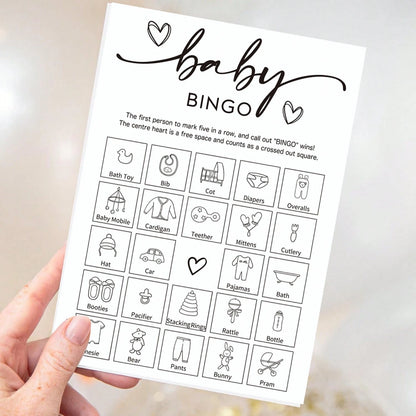 32pcs Baby Shower Bingo Game Cards, Unisex Minimalist Design, For Boys Or Girls