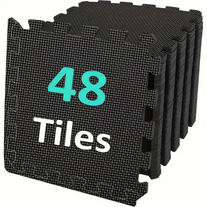 36/48-Piece Interlocking Foam Floor Tiles, 12" X 12" EVA Puzzle Mats, Suitable For Home Gym And Fitness Equipment Protection In Garage Floors