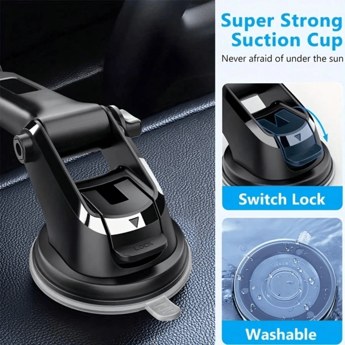 360° Rotatable Dashboard Mount, 270° Swivel Head, Flexible PVC Material Car Phone Holder- 2 In 1 Navigation & Smartphone Holder, Suitable For IPhone, Android Phones, Birthday, Family, Friend Gift, Dr
