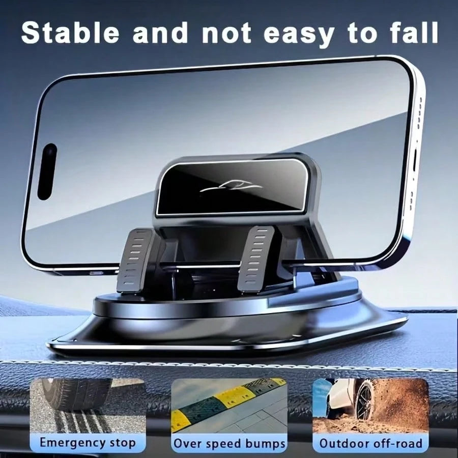 360° Rotating Portable Anti-Slip Car Phone Holder, Horizontal & Vertical Use, Strong Adhesive Dashboard Phone Mount, Ideal For Dashboard, Car, Office And Home Use