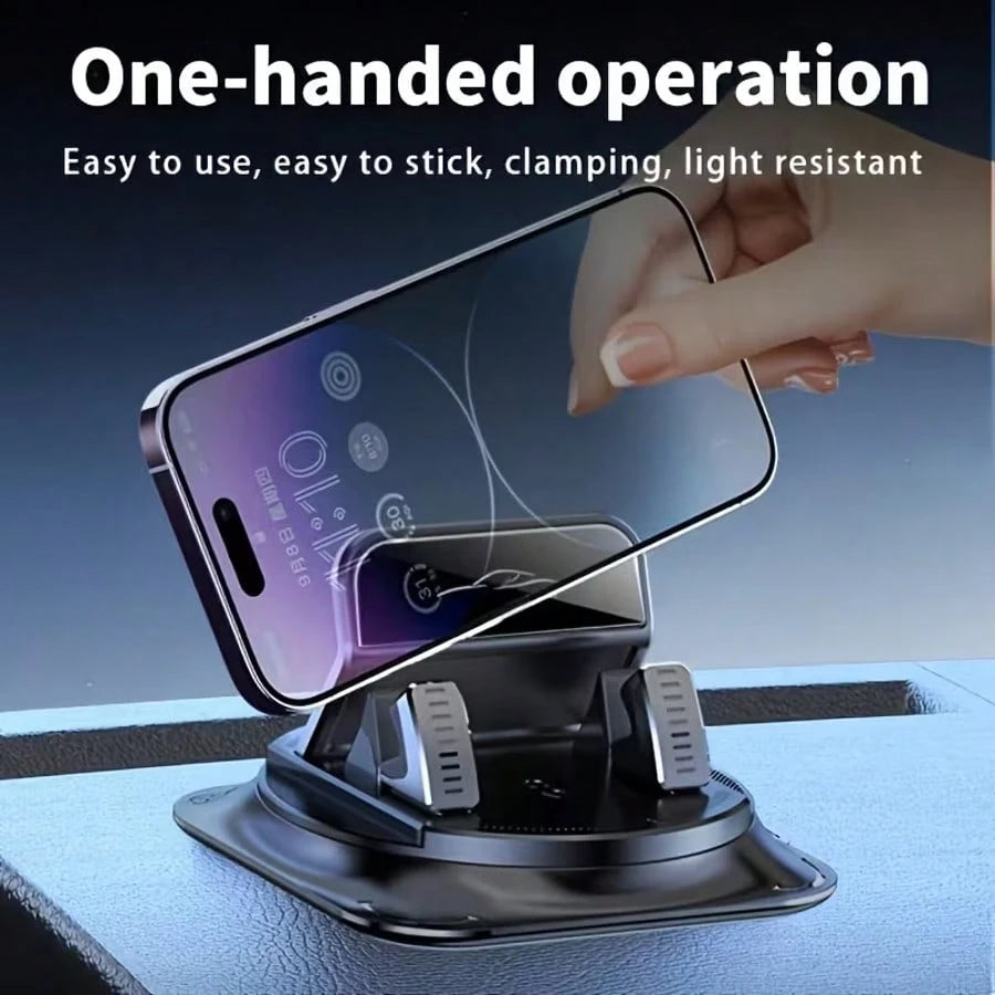 360° Rotating Portable Anti-Slip Car Phone Holder, Horizontal & Vertical Use, Strong Adhesive Dashboard Phone Mount, Ideal For Dashboard, Car, Office And Home Use