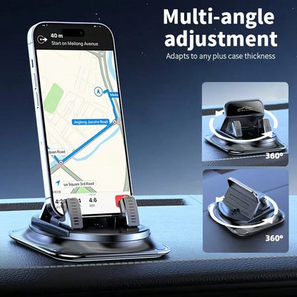 360° Rotating Portable Anti-Slip Car Phone Holder, Horizontal & Vertical Use, Strong Adhesive Dashboard Phone Mount, Ideal For Dashboard, Car, Office And Home Use