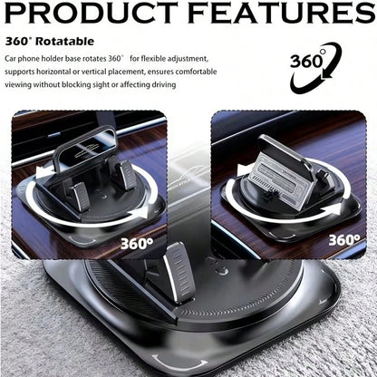 360° Rotating Portable Anti-Slip Car Phone Holder, Horizontal & Vertical Use, Strong Adhesive Dashboard Phone Mount, Ideal For Dashboard, Car, Office And Home Use