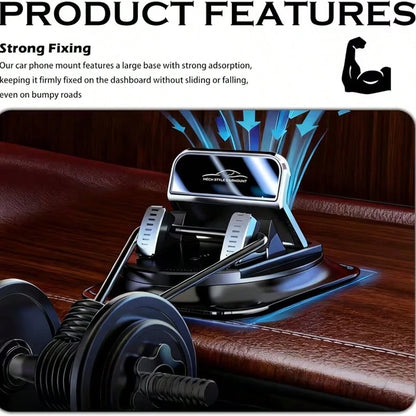 360° Rotating Portable Anti-Slip Car Phone Holder, Horizontal & Vertical Use, Strong Adhesive Dashboard Phone Mount, Ideal For Dashboard, Car, Office And Home Use