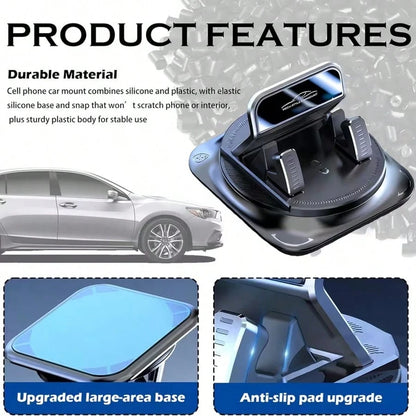 360° Rotating Portable Anti-Slip Car Phone Holder, Horizontal & Vertical Use, Strong Adhesive Dashboard Phone Mount, Ideal For Dashboard, Car, Office And Home Use