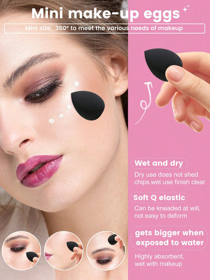 38pcs Makeup Brush Set, Including: 25pcs Makeup Brushes + 3pcs Makeup Sponges + 3pcs Mini Makeup Sponges + 3pcs Makeup Powder Puffs + 3pcs Mini Air Cushion Puffs + 1pc Makeup Brush Cleaning Tool