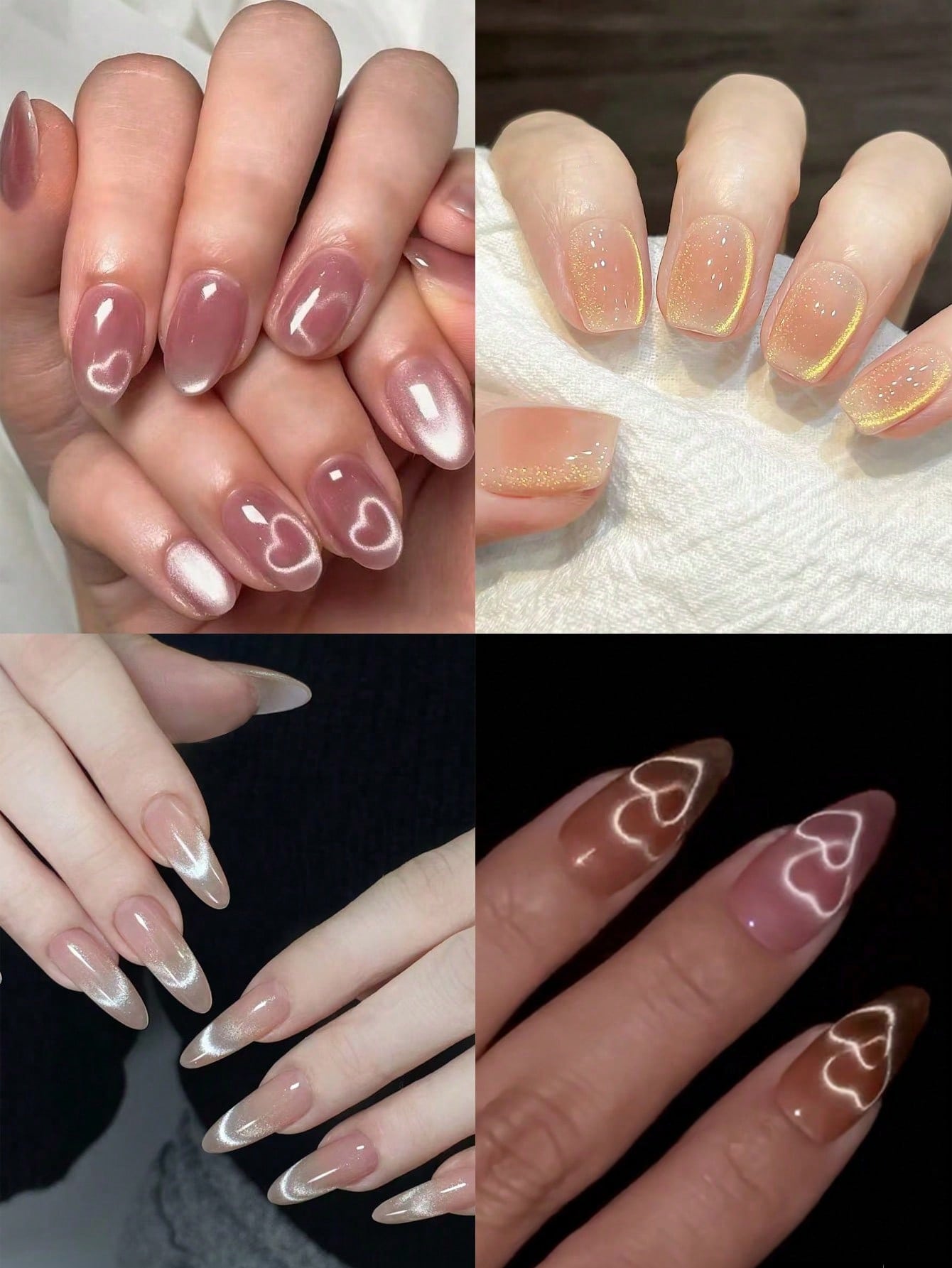 3D Heart Shape Nail Magnet 3 In 1 Cat Eye Effect Double Line Moon Snake Pattern UV Attraction Magnetic Stick For Manicure, Nail Supplies, Nail Tools, Nail Art Tools, Back To School, Nails, Clip-On Nai