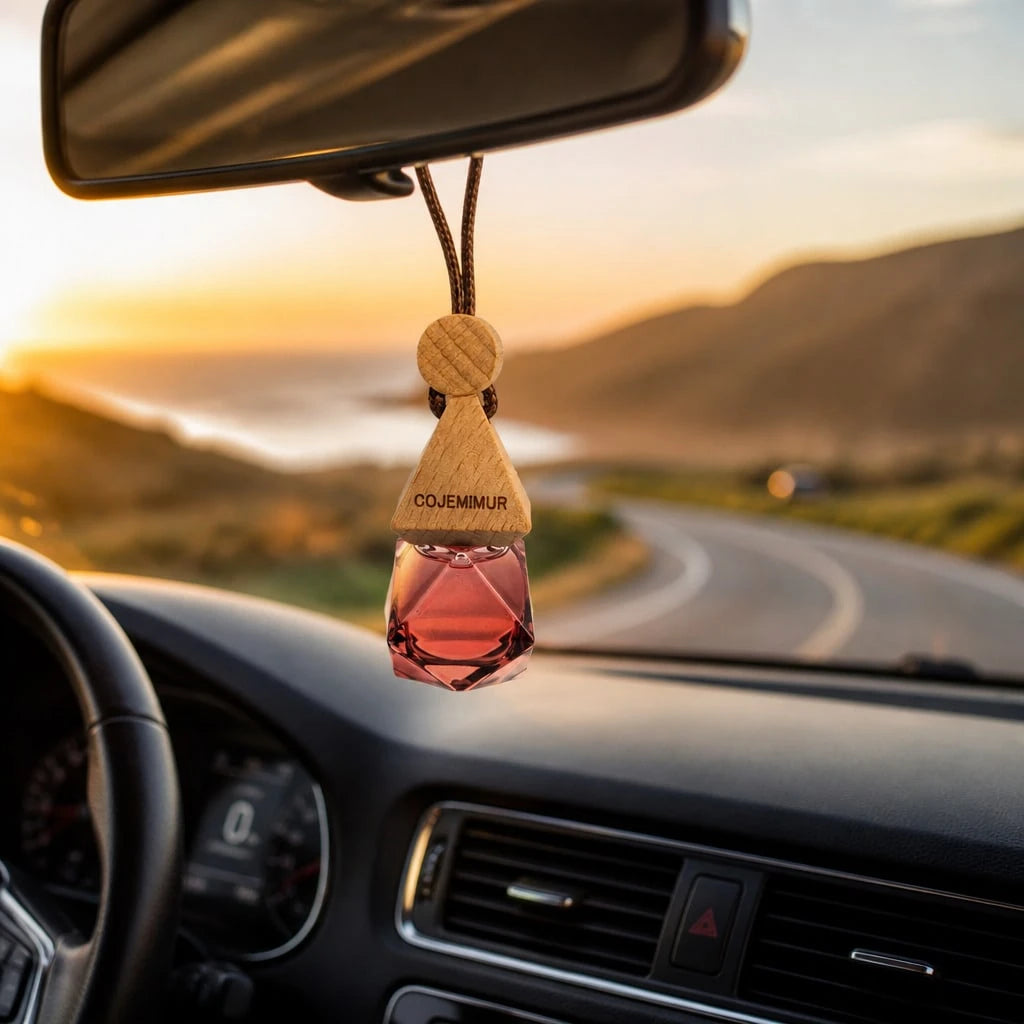 3pcs 10ml Aesthetic Hanging Car Air Freshener Set, Sweet Dark Plum Scent With Fruity Romantic Mood, Glass Bottle With Wooden Cap, Car Mirror Diffuser For Date Nights, Daily Commute, Closet & Bedroom