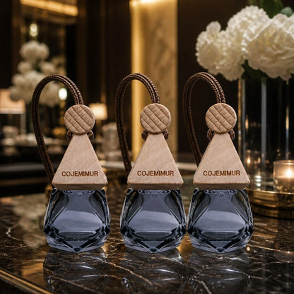 3pcs 10ml Aesthetic Hanging Car Air Freshener Set, Sweet Dark Plum Scent With Fruity Romantic Mood, Glass Bottle With Wooden Cap, Car Mirror Diffuser For Date Nights, Daily Commute, Closet & Bedroom