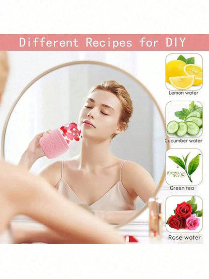 3pcs/1pc Ice Facial Roller Set, Facial Skincare Ice Roller, Facial Massage Tool, Silicone Ice Facial Roller, Quartz Roller, Relieve Facial And Eye Puffiness, Enhance Skincare Effect And Radiance, Suit