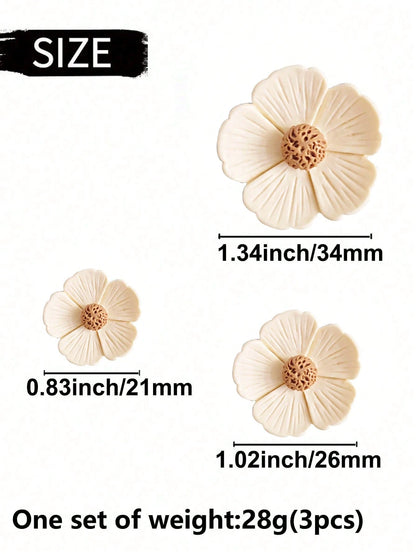 3pcs Cute Daisy Shaped Car Air Vent Clip Aromatherapy Freshener With Flower Scent, Car Aromatherapy Supplies