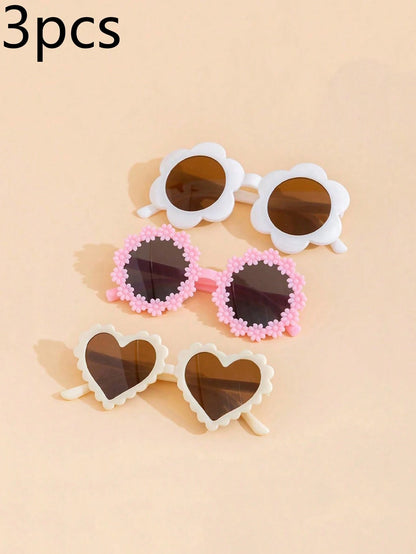 3pcs- Fashionable Bear Ear Glasses- Cute For Teenagers, Travel, Photography, Outdoor- Suitable For 2-9 Years Old Boys And Girls
