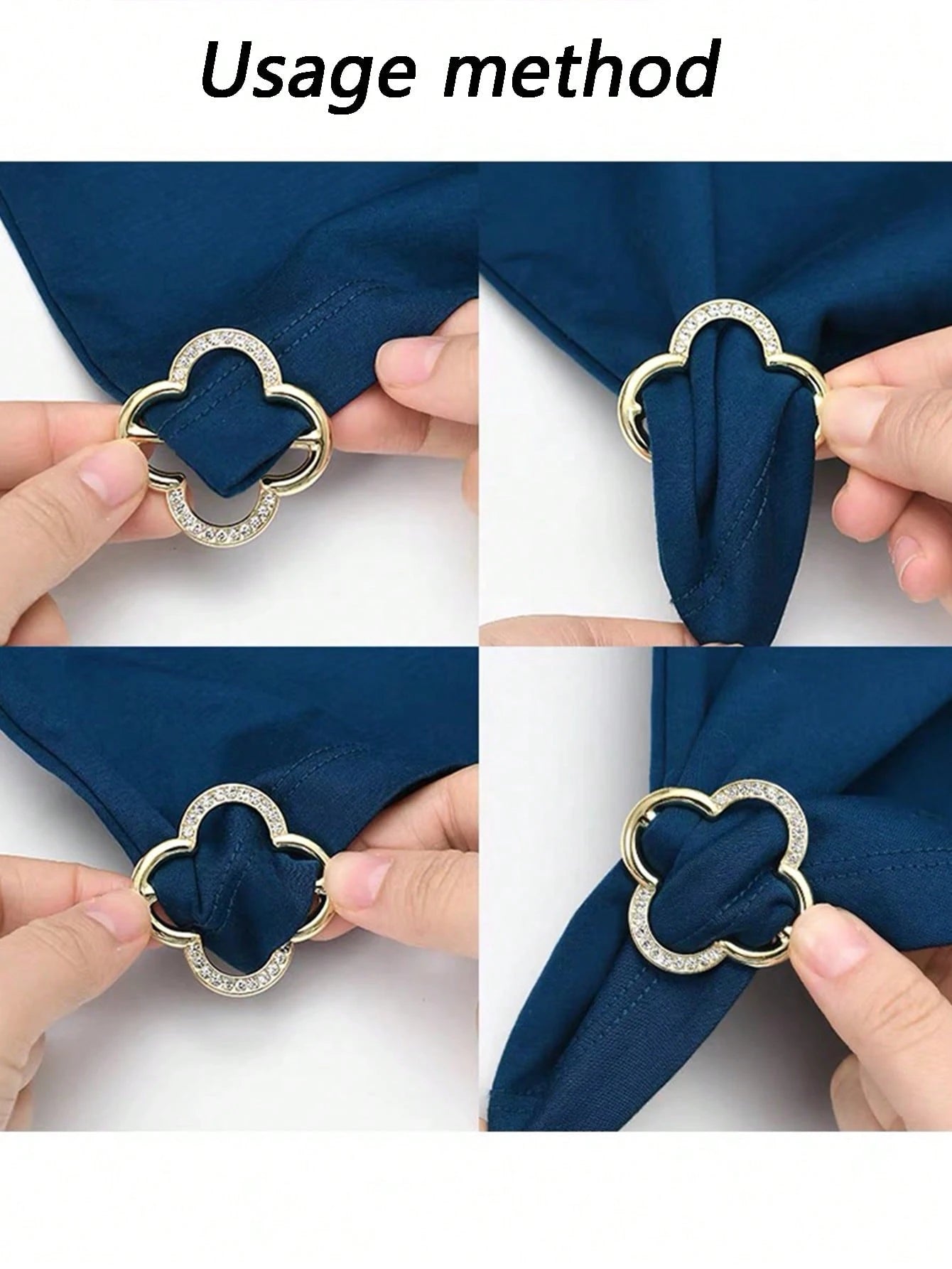 3PCS Ladies' Shirt Tie Clip, Women's Scarf Buckle, Belt Metal Clothing, Ring Accessories, For T-Shirts (2 Gold And 1 Silver)