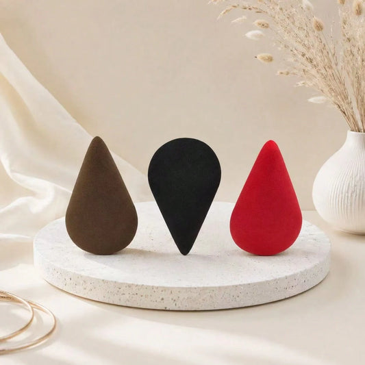 3pcs Makeup Sponges, Latex-Free, Reusable, Wet & Dry Use Teardrop Shape Makeup Sponge, Suitable For Foundation, Highlighter, Loose Powder