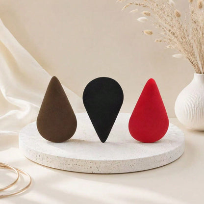 3pcs Makeup Sponges, Latex-Free, Reusable, Wet & Dry Use Teardrop Shape Makeup Sponge, Suitable For Foundation, Highlighter, Loose Powder