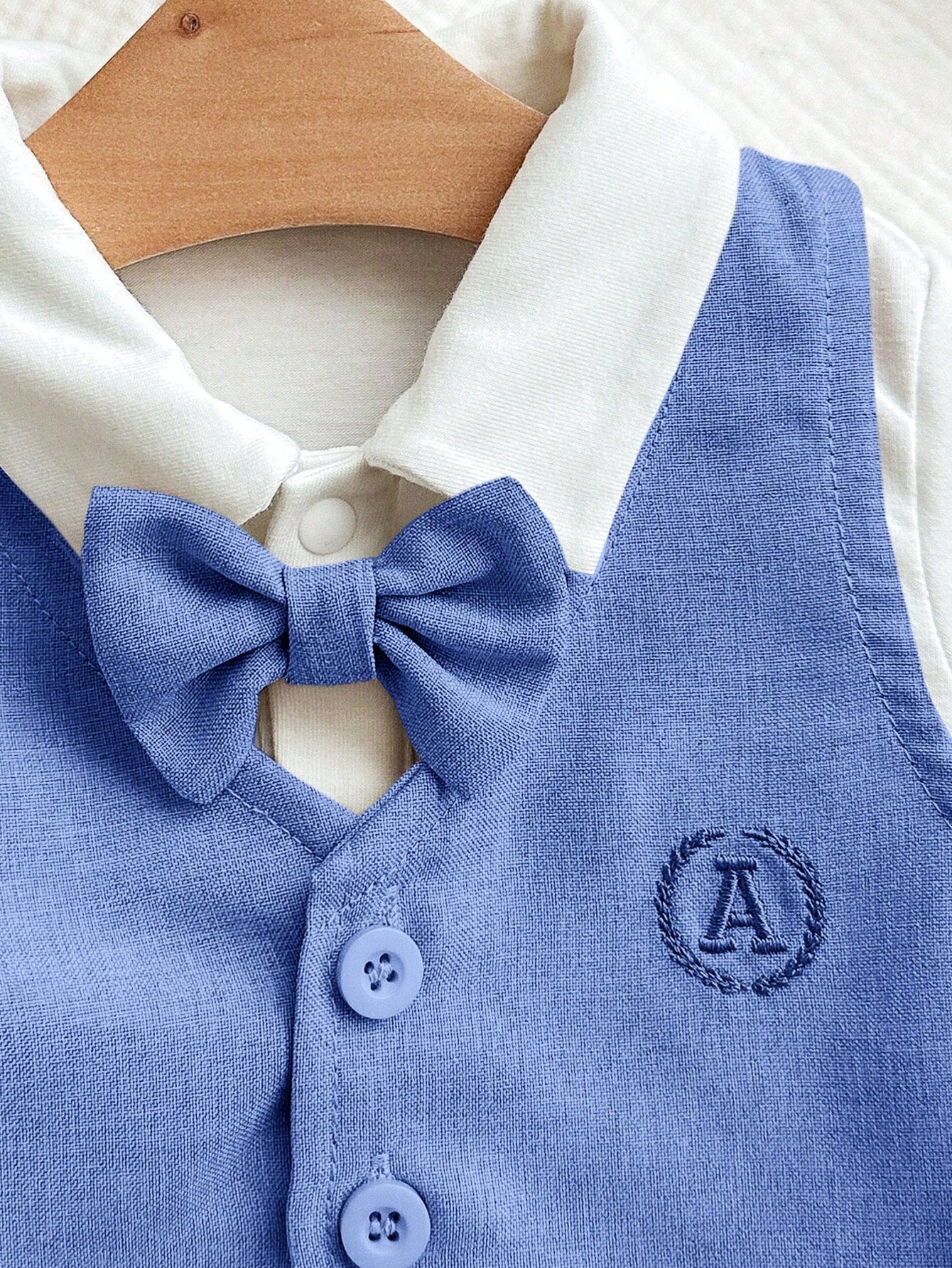 3pcs Newborn Baby Boy Collegiate Style Cute Casual Vest Jacket, Pants And Bow Tie Romper Set,Kids