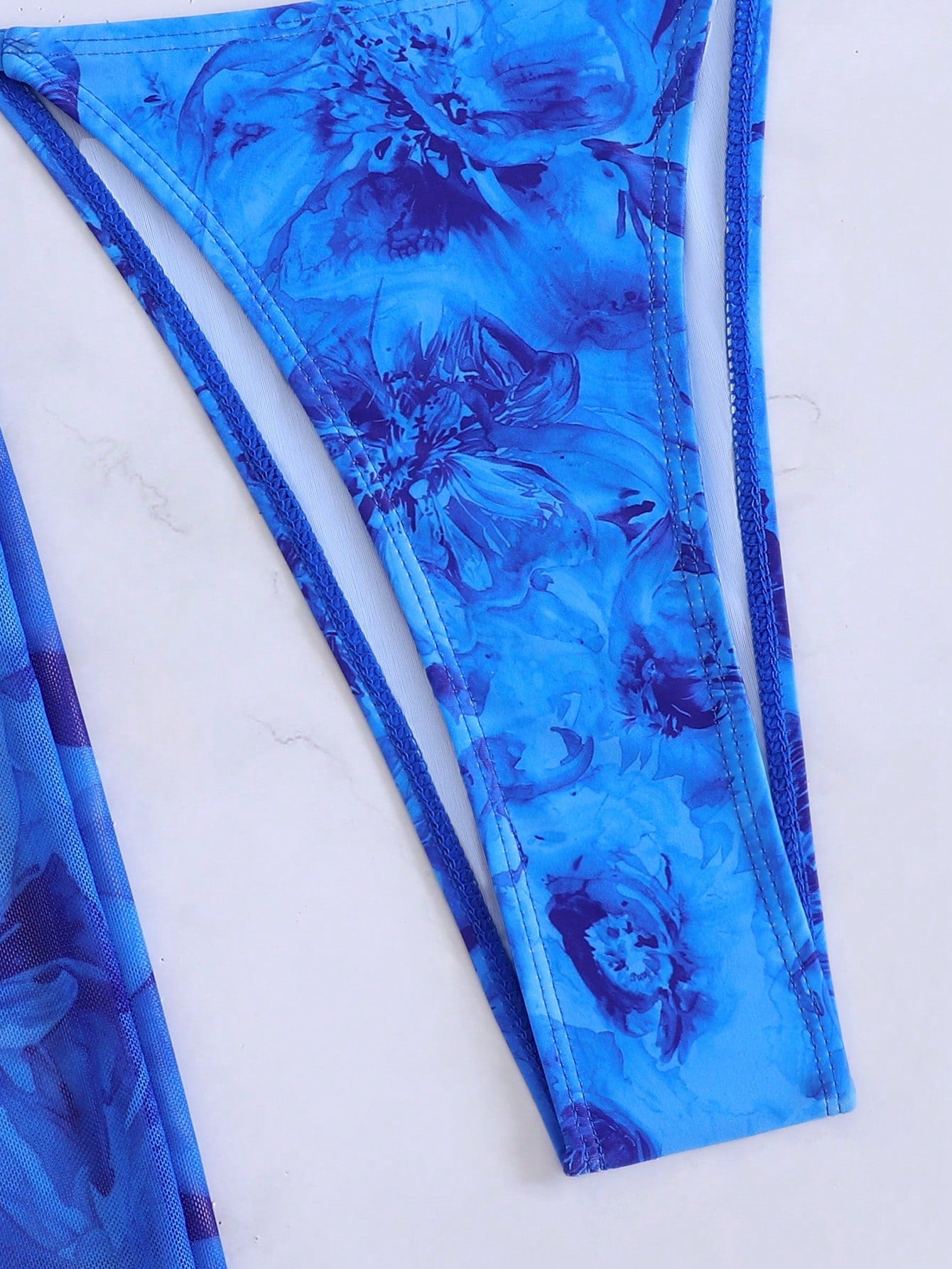 3pcs/Set Sexy Floral European & American Style Swimwear, Summer Vacation Mesh Maxi Skirt Bikini Beach Swimwear, Resort Wear