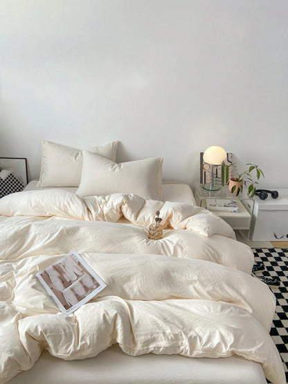 3pcs Soft & Comfortable Duvet Cover Set (1*Duvet Cover, 2*Pillow Shams), Suitable For Bedroom & Guest Room