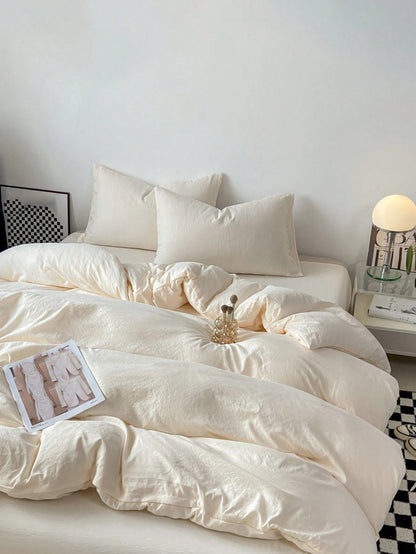 3pcs Soft & Comfortable Duvet Cover Set (1*Duvet Cover, 2*Pillow Shams), Suitable For Bedroom & Guest Room