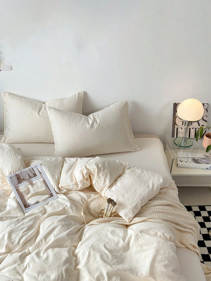 3pcs Soft & Comfortable Duvet Cover Set (1*Duvet Cover, 2*Pillow Shams), Suitable For Bedroom & Guest Room
