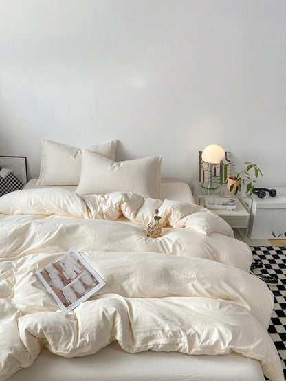 3pcs Soft & Comfortable Duvet Cover Set (1*Duvet Cover, 2*Pillow Shams), Suitable For Bedroom & Guest Room