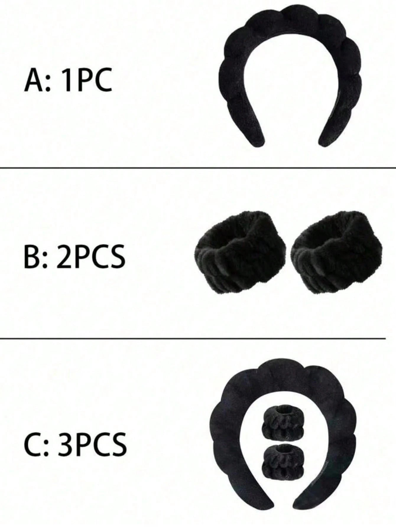 3pcs Solid Bath Headband & Bath Wrist Band Set Home Bathroom Decor Fall Decor Back To School Hair Accessories