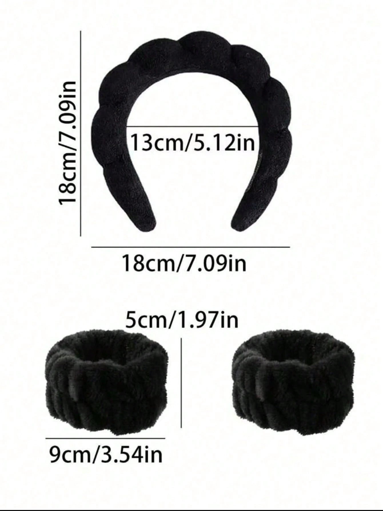 3pcs Solid Bath Headband & Bath Wrist Band Set Home Bathroom Decor Fall Decor Back To School Hair Accessories
