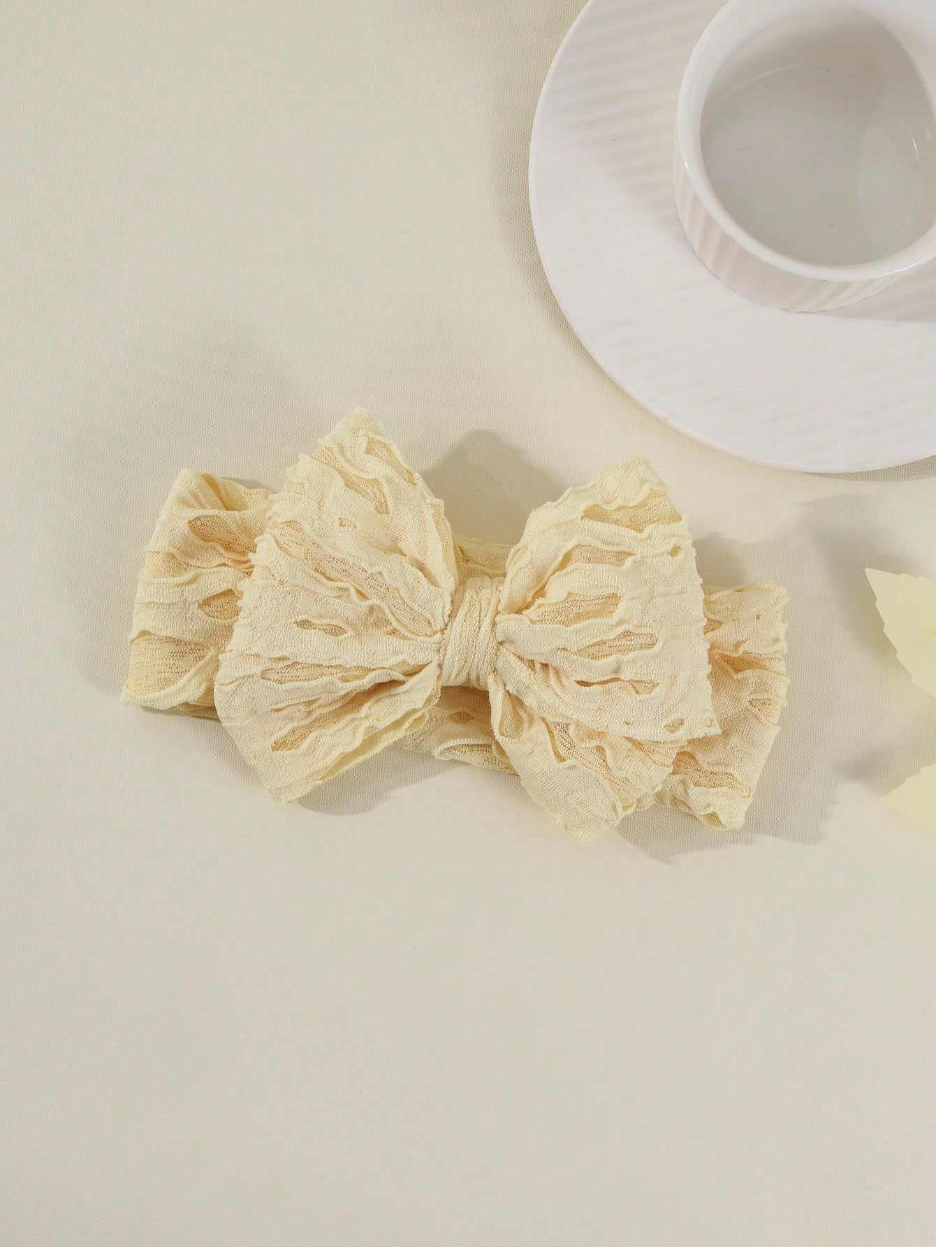 3pcs Solid Color Hollow Bow Newborn Headband Set, Cute Soft Elastic Princess Headband For Photo Props, Gift, Girls Hair Accessories